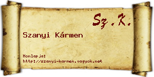 Szanyi Kármen névjegykártya